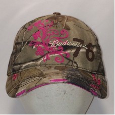 Budweiser Beer Hat Distressed Baseball Cap For Mujer Pink Brown Camo T18 JL8107  eb-03182974